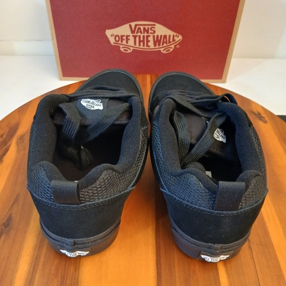 Vans Knu Skool Shoes Mens 11 Triple Black Suede Skater Sneakers Chunky Casual - Picture 4 of 8